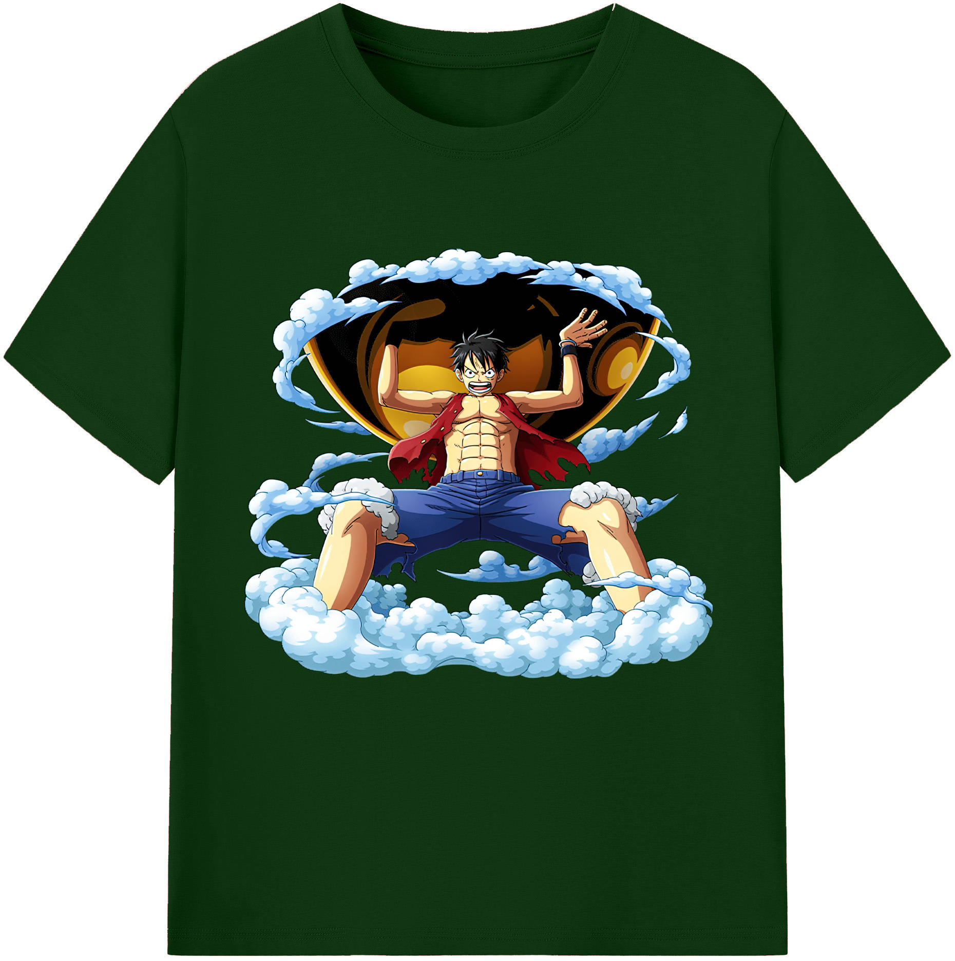 ワンピース モンキー・D・ルフィ ONE PIECE Monkey D. Luffy 綿100％半袖Tシャツ（フロントプリント）